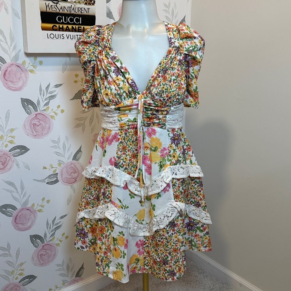 NWT Rosalyn Floral Minidress For Love & Lemons